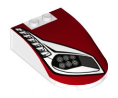 Windscreen 6 x 4 x 1 Curved with Headlights, Vents and Red Pattern Model Right Side