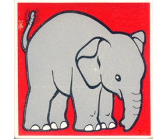 Duplo, Tile 2 x 2 x 1 with Elephant Mosaic Picture 10 Pattern (Set 1079)