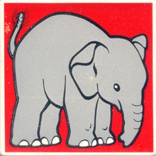 Duplo, Tile 2 x 2 x 1 with Elephant Mosaic Picture 10 Pattern (Set 1079)