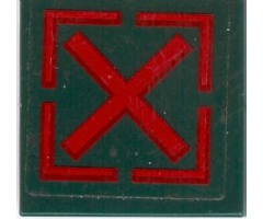 Tile 2 x 2 with Red Square and 'X' Pattern (Sticker) - Set 7626