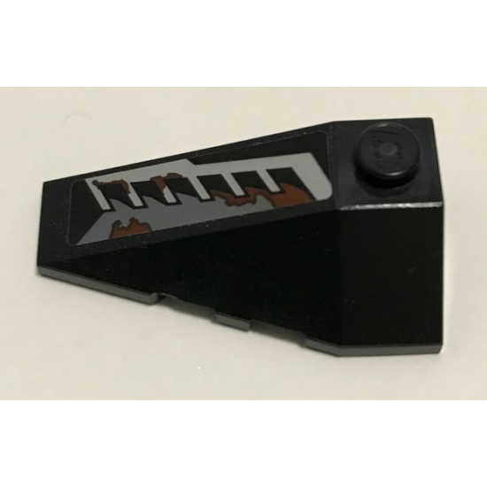 Wedge 4 x 2 Triple Left with Silver Vents and Reddish Brown Splatters Pattern (Sticker) - Set 70228