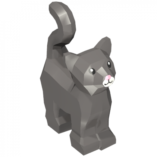 Cat, Standing with White Muzzle and Bright Pink Nose Pattern