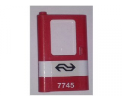 Door 1 x 4 x 5 Train Left with White Stripe and Dutch NS '7745' Pattern (Sticker) - Set 7745