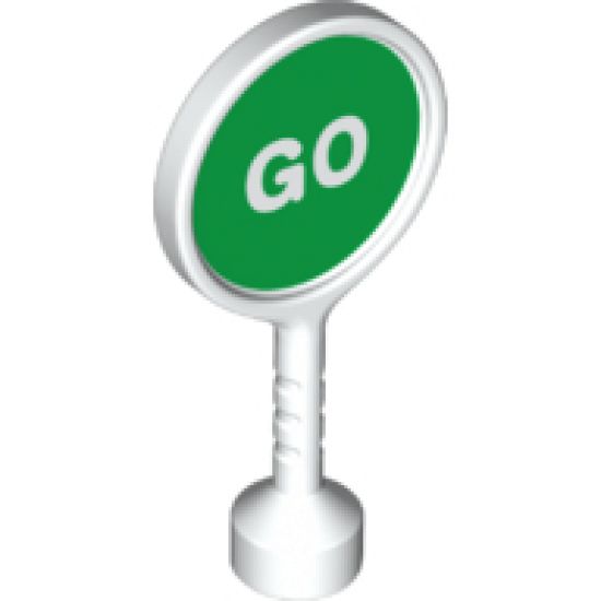Duplo, Figure Wear & Utensil Round Sign with Handle with 'GO' and 'STOP' Pattern