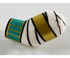 Arm, Left with Wrappings, Gold and Dark Turquoise Bracelets Pattern