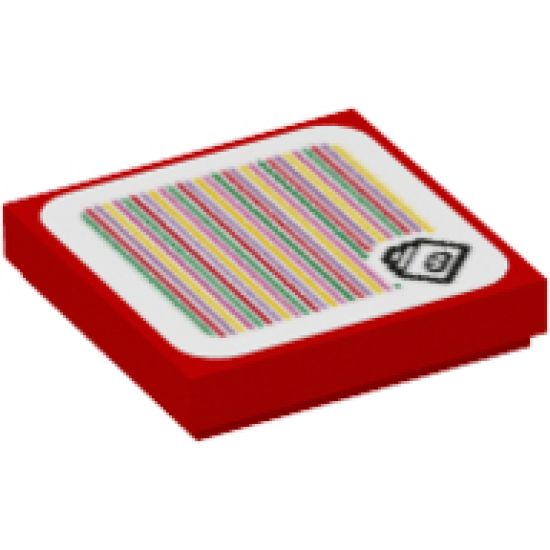 Tile 2 x 2 with Super Mario Scanner Code Huckit Crab Pattern (Sticker) - Sets 71386 / 71398