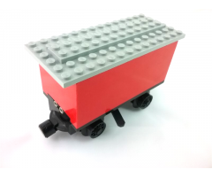 Train Battery Box Car with Three Contact Holes, Black Switch Lever, Black Magnets, Black Wheels, and Light Gray Roof