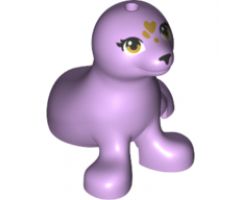 Seal, Friends with Black Nose, Gold Eyes and Hearts on Forehead Pattern