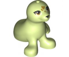 Seal, Friends with Black Nose, Gold Eyes and Hearts on Forehead Pattern