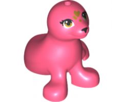 Seal, Friends with Black Nose, Gold Eyes and Hearts on Forehead Pattern