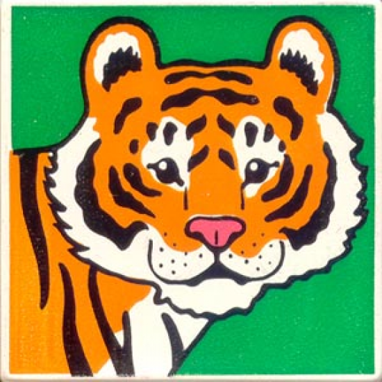 Duplo, Tile 2 x 2 x 1 with Tiger Mosaic Picture 03 Pattern (Set 1079)