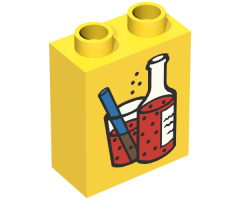 Duplo, Brick 1 x 2 x 2 with Mixed Drinks Pattern