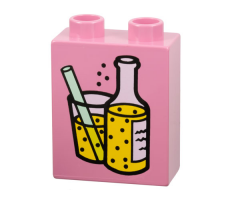 Duplo, Brick 1 x 2 x 2 with Mixed Drinks Pattern