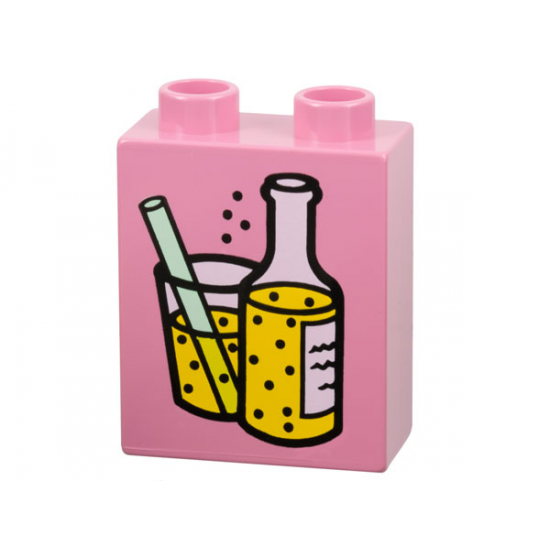 Duplo, Brick 1 x 2 x 2 with Mixed Drinks Pattern