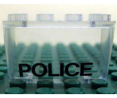 Windscreen 2 x 4 x 2 Inverted with Black 'POLICE' Pattern (Sticker) - Set 6384