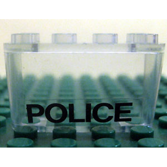 Windscreen 2 x 4 x 2 Inverted with Black 'POLICE' Pattern (Sticker) - Set 6384