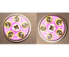 Technic, Disk 3 x 3 with Black Cyber Heads on Purple Pattern on Both Sides (Stickers) - Set 8257