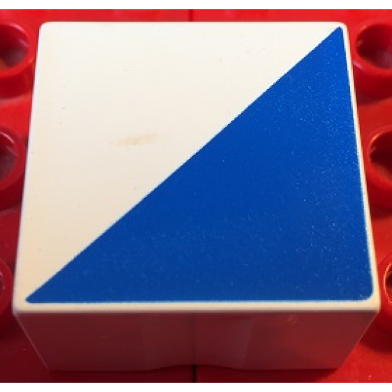 Duplo, Tile 2 x 2 x 1 with Shape Blue Right Triangle Pattern