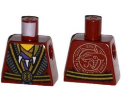 Torso Robes with Black and Gold Belt and Trim, Tooth Necklace and Snake Head on Reverse Pattern