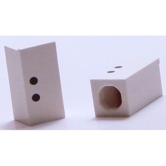 Tile, Modified 1 x 2 x 5/6 with Stud Hole in End and Black ':' Colon Pattern