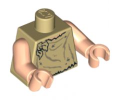 Torso Harry Potter Dobby, Knot Tied at Shoulder Pattern / Light Nougat Arms / Light Nougat Hands