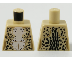 Torso Female, Animal Print Black Spots and White Chest Fur Pattern