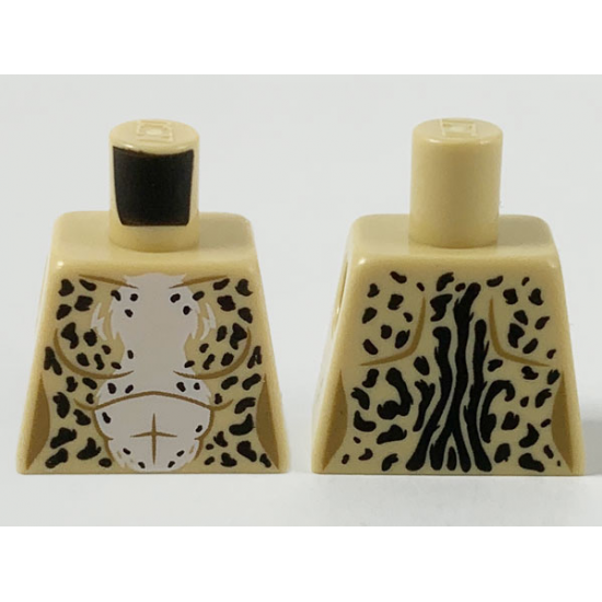 Torso Female, Animal Print Black Spots and White Chest Fur Pattern