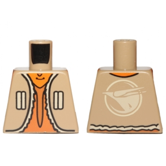 Torso Vest with Vertical Pockets, Dark Orange Undershirt and Bird Logo on Back Pattern (SW Ezra Bridger)