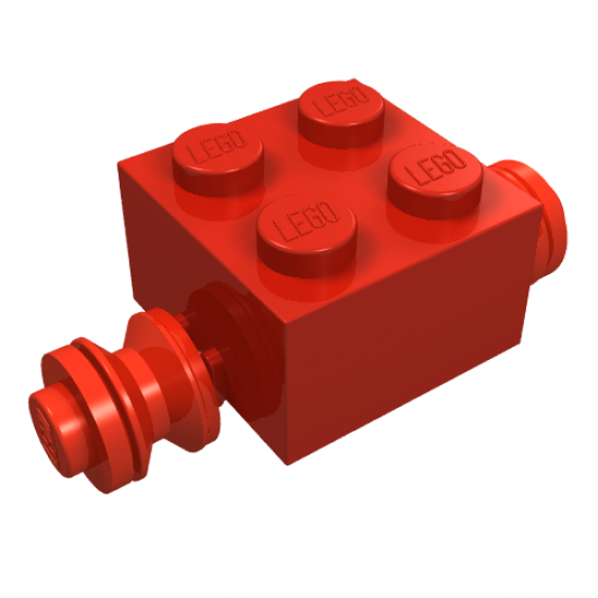 Wheel Brick, Modified 2 x 2 with Wheels Red for Dually Tire