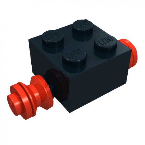Wheel Brick, Modified 2 x 2 with Wheels Red for Dually Tire
