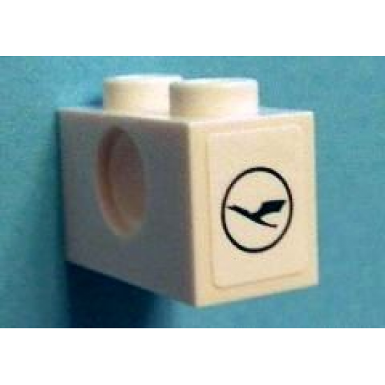 Technic, Brick 1 x 2 with Hole and Lufthansa Logo Pattern on Both Ends (Stickers) - Set 40146