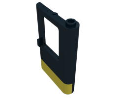 Door 1 x 4 x 5 Train Right with Yellow Stripe Pattern