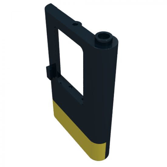 Door 1 x 4 x 5 Train Right with Yellow Stripe Pattern