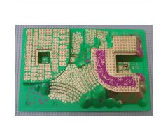 Baseplate, Raised 32 x 48 x 6 with Front and Back Steps and Gold and Magenta Palace Pattern