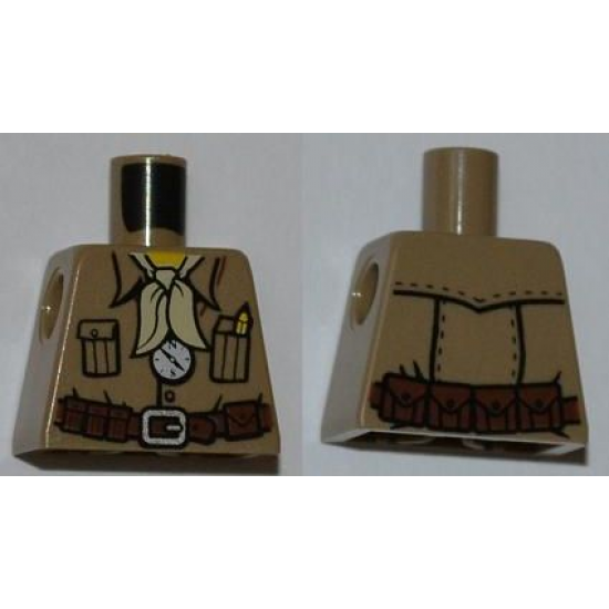 Torso Pharaoh's Quest Safari Shirt, Tan Bandana, Compass Pattern