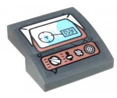 Slope, Curved 2 x 2 with Target Display, White Switches and Buttons on Copper Plating Pattern (Sticker) - Set 70226