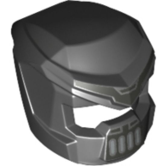 Minifigure, Headgear Helmet Space with Open Visor Small and Mouth Grille and Silver Markings Pattern