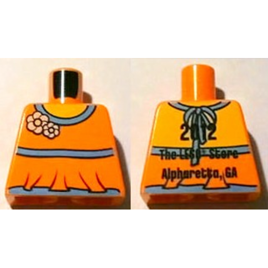 Torso Halter Top with Medium Blue Trim and Flowers Front, 2012 The LEGO Store Alpharetta, GA Back Pattern