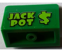 Panel 1 x 2 x 1 with Lime 'JACK POT $' Pattern (Sticker) - Set 71016