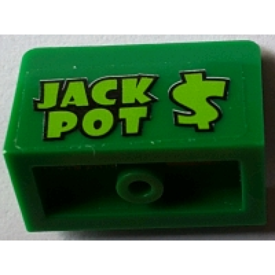 Panel 1 x 2 x 1 with Lime 'JACK POT $' Pattern (Sticker) - Set 71016