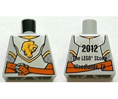 Torso Castle Kingdoms Gold Lion Head Front, 2012 The LEGO Store Woodlands, TX Back Pattern