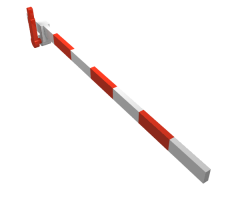 Train Level Crossing Gate Type 1, Assembly with Blue Base & Red Handle (Left)