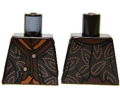 Torso LotR Coat Tattered with 2 Buttons, Dotted Leaves Pattern