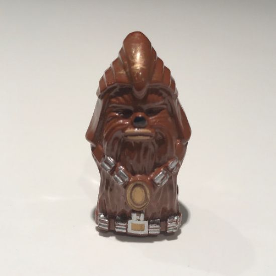 Minifigure, Head, Modified SW Wookiee, Warrior with Gold and Silver Pattern