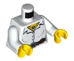Torso Pharaoh's Quest Female Blouse with Buttons, Belt and Necklace Pattern (Helena Tova) / White Arms / Yellow Hands
