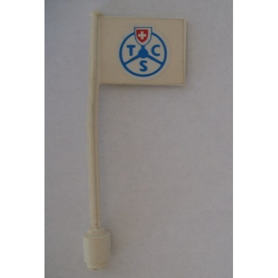 Flag on Flagpole, Straight with Touring Club Schweiz -TCS- Pattern (Sticker) - Set 1589-2