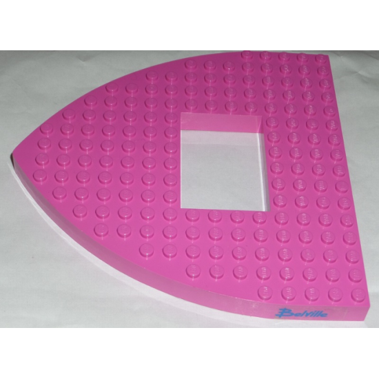 Boat Bow Brick 16 x 16 x 1 with 4 x 6 Cutout with 'Belville' Pattern (Sticker) - Set 5848