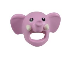 Minifigure, Headgear Head Cover, Costume Mask Elephant with Black Eyes and White Tusks Pattern
