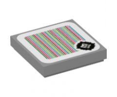 Tile 2 x 2 with Super Mario Scanner Code Thwomp Pattern (Sticker) - Set 71376