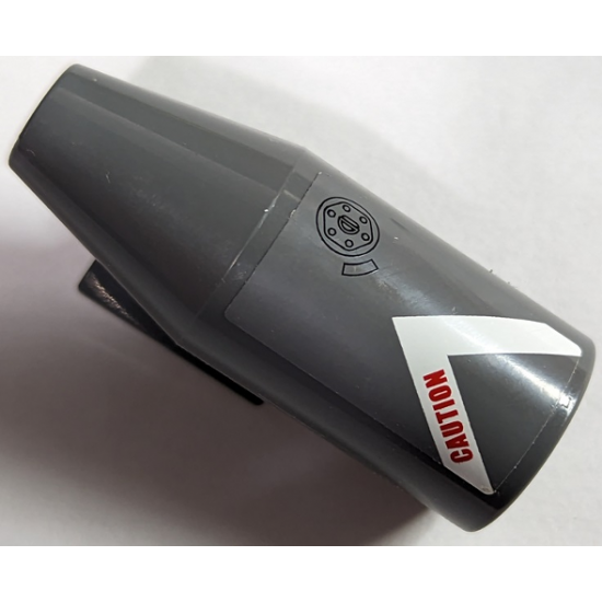 Aircraft Engine Smooth Large, 2 x 2 Thin Top Plate with White V-Shaped Stripe, 'CAUTION' and Filler Cap Pattern Model Left (Sticker) - Set 60010
